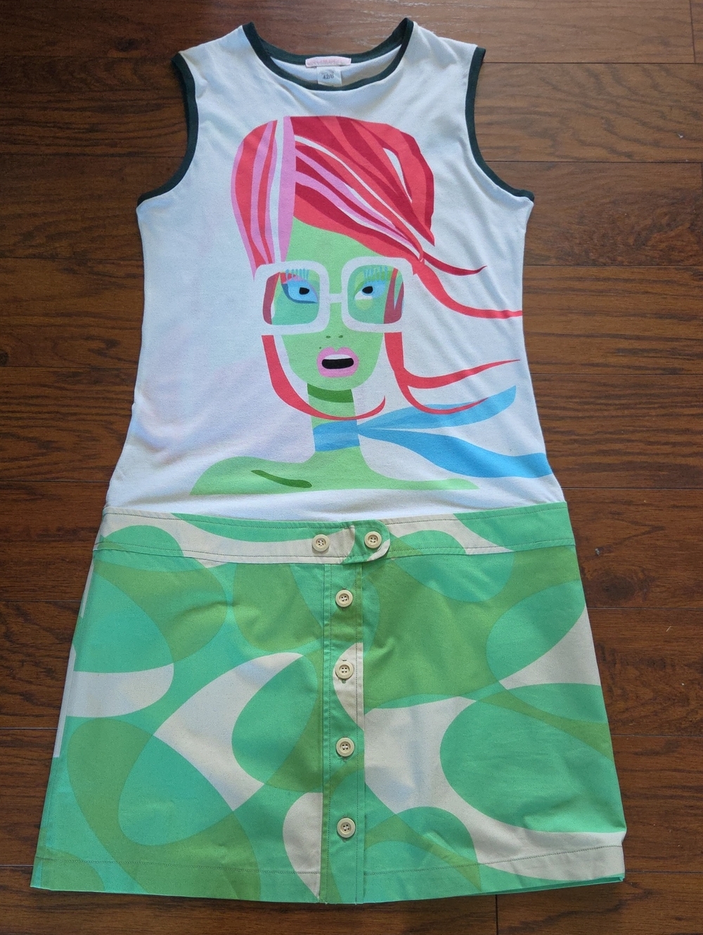 Custo Barcelona Graphic Drop Waist Dress Size 8 - Picture 4 of 8